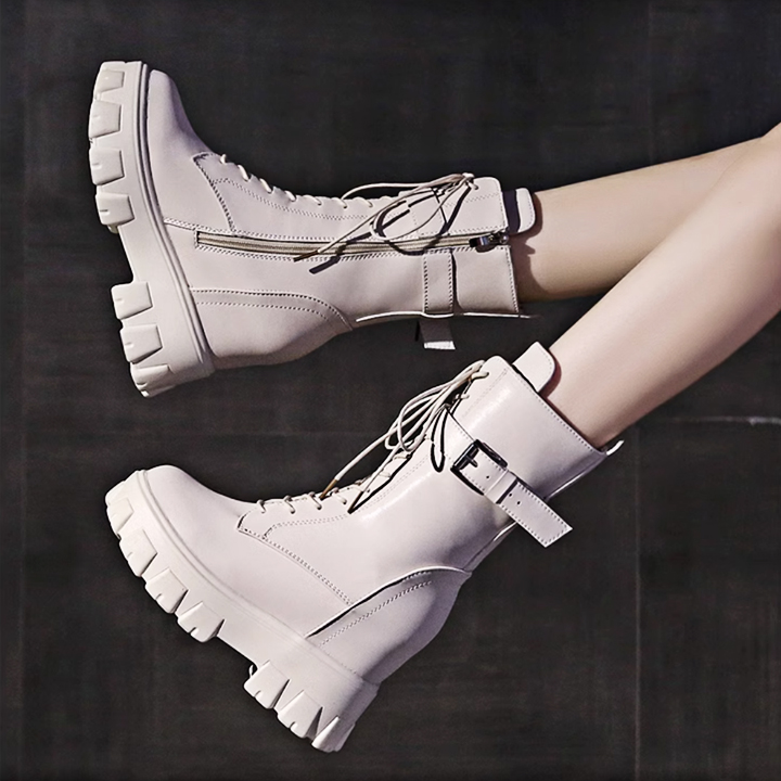 Boots Nữ Đế Xuồng 9cm cổ lửng PB590-4161