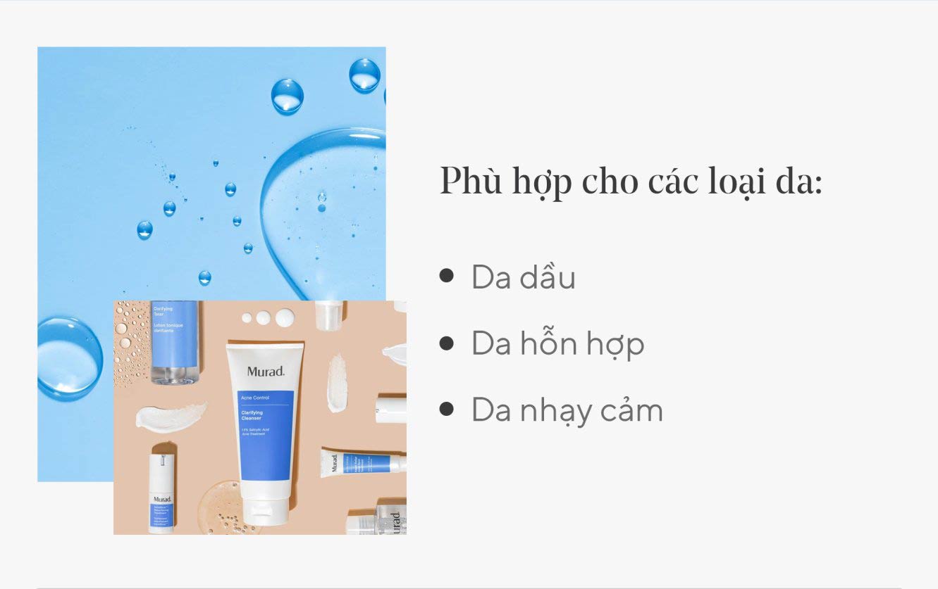 (Travel Size) Sữa Rửa Mặt Sạch Da Ngừa Mụn - MURAD CLARIFYING CLEANSER 60ML