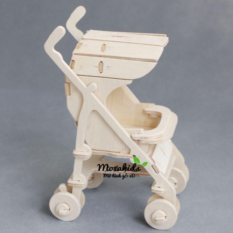Mô hình lắp ráp gỗ 3D  (PT-01) Xe đẩy