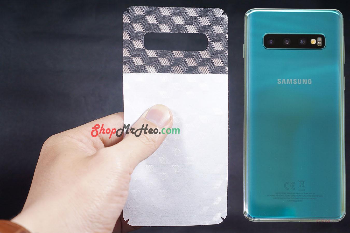 [HCM]Bộ 3 Skin Dán Mặt Lưng Vân 3D Samsung S10 Plus