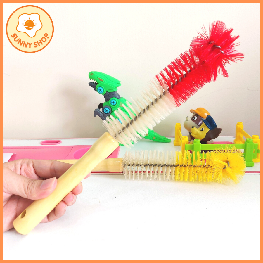 Cọ rửa ly, rửa bình sữa cán gỗ