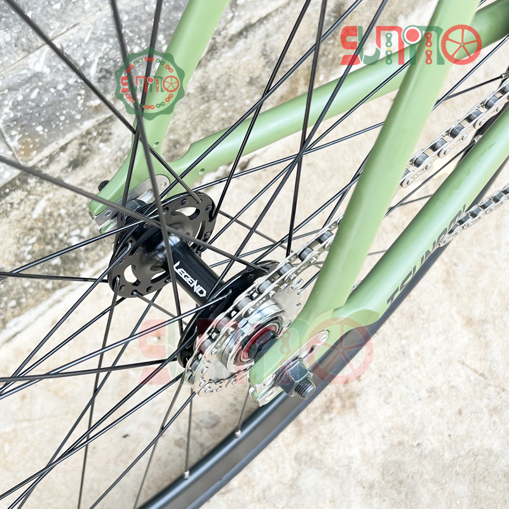 Vành bộ 6cm fixed gear hub LEGEND bạc đạn kèm tem vành