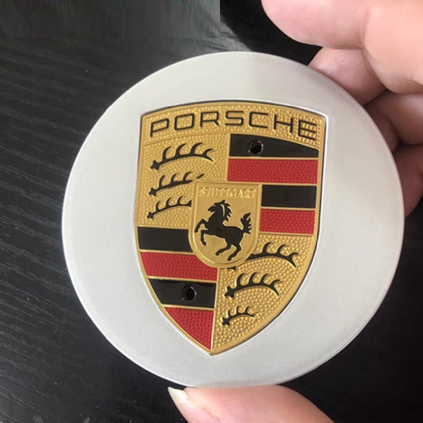 01 chiếc Logo chụp mâm, ốp lazang bánh xe ô tô Poscher đường kính 75mm và 65mm mã BSJ-009