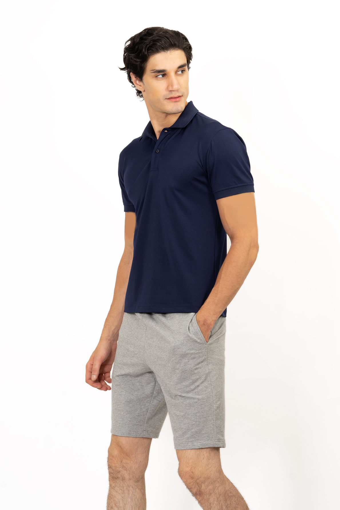 Quần short nỉ lưng thun nam novelty màu xám nhạt nqnmhtmt3r200046q
