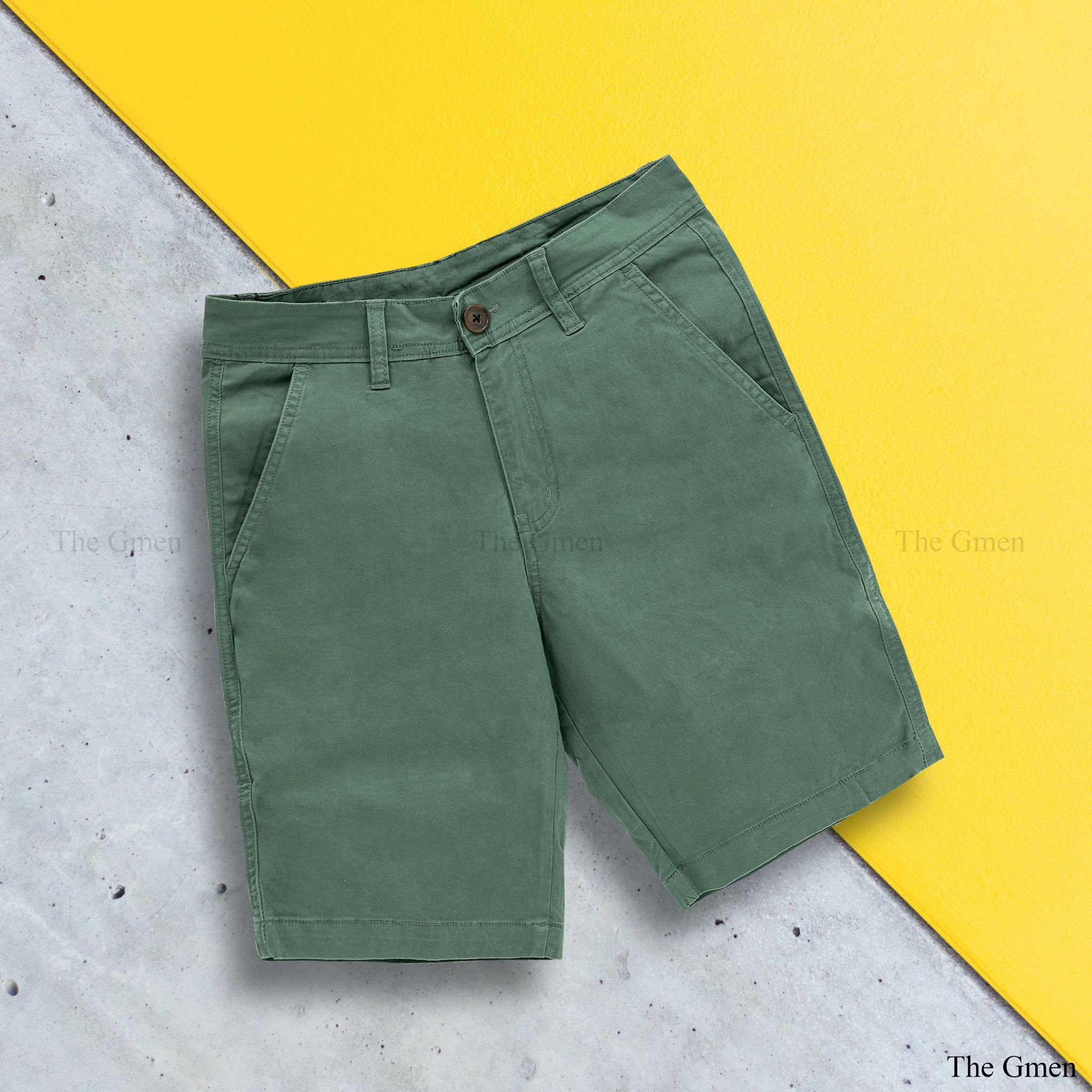 Quần Short Kaki Nam - Xanh Rêu