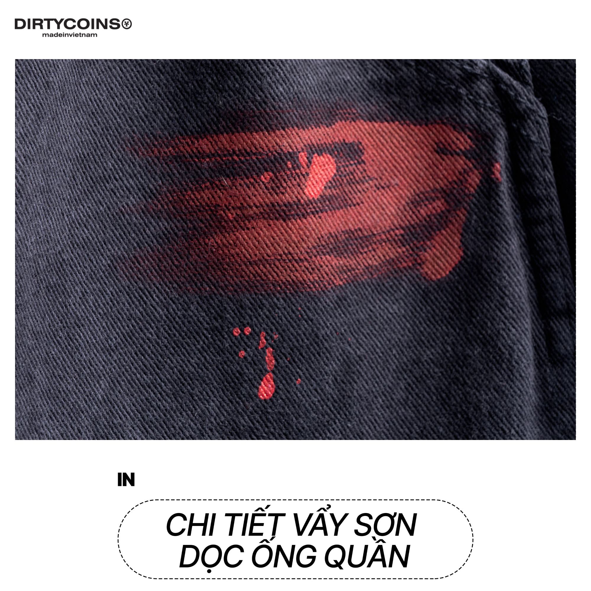 Quần DirtyCoins Splatter Cargo Pants - Black