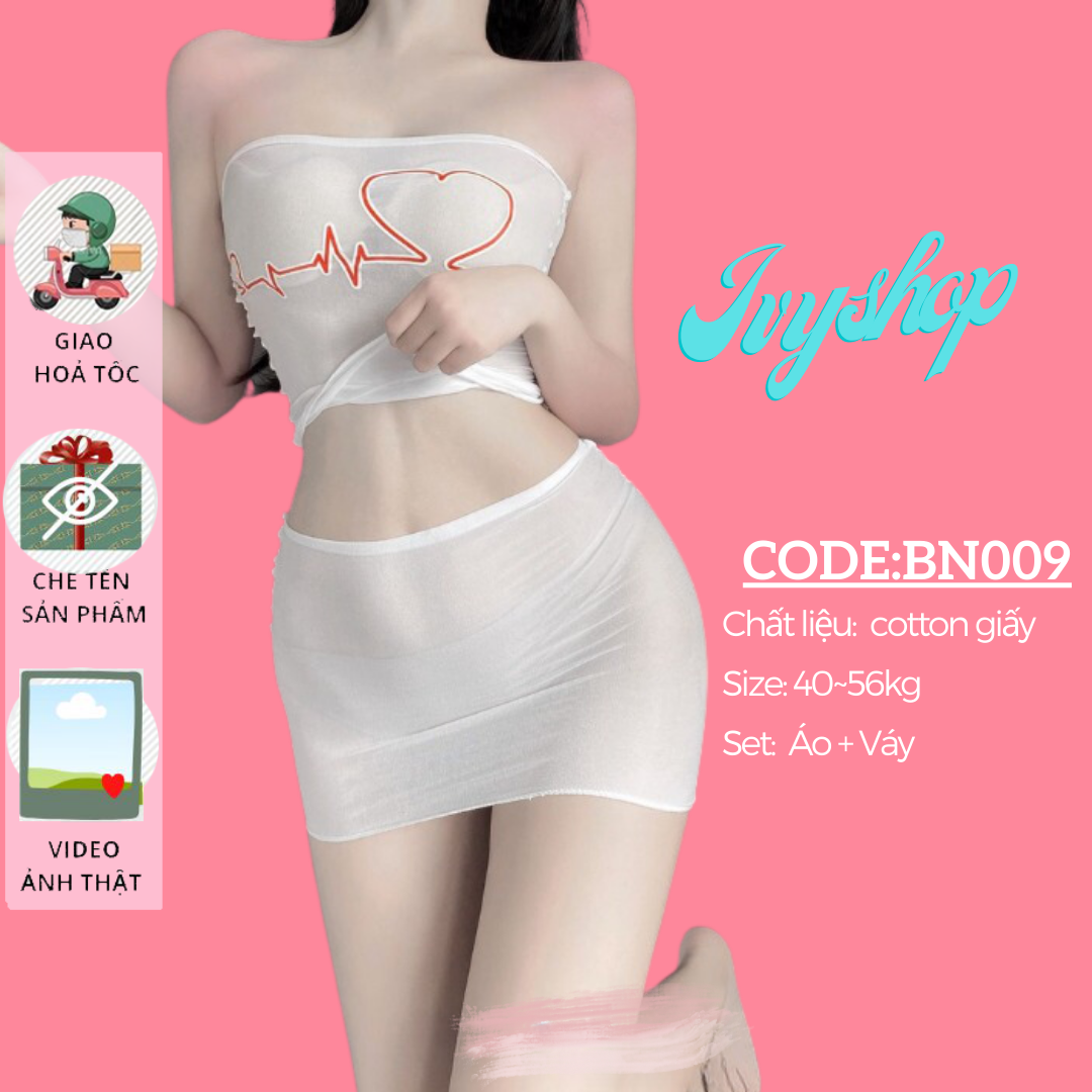 Bộ Đồ Ngủ Sexy Cao Cấp Siêu Ngọt Ngào - Bộ Ngủ Body bó sát co giãn Croptop -BN009
