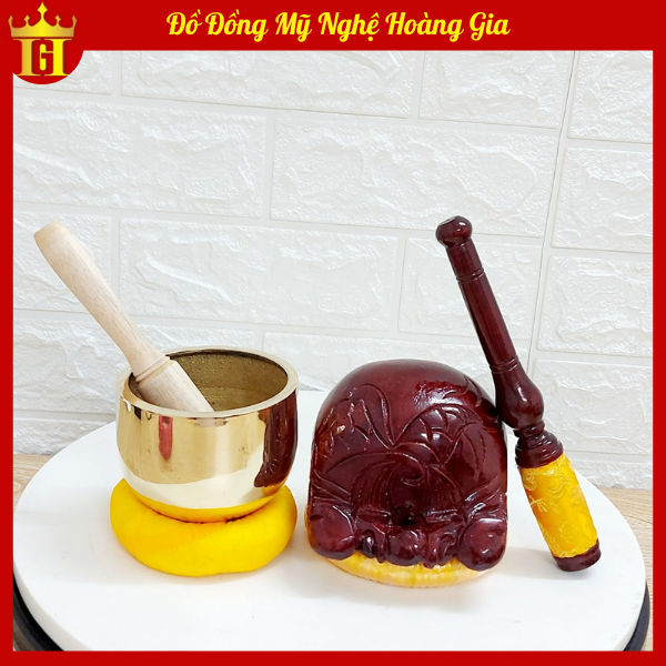Bộ chuông mõ 3.5 inch tụng kinh tại gia