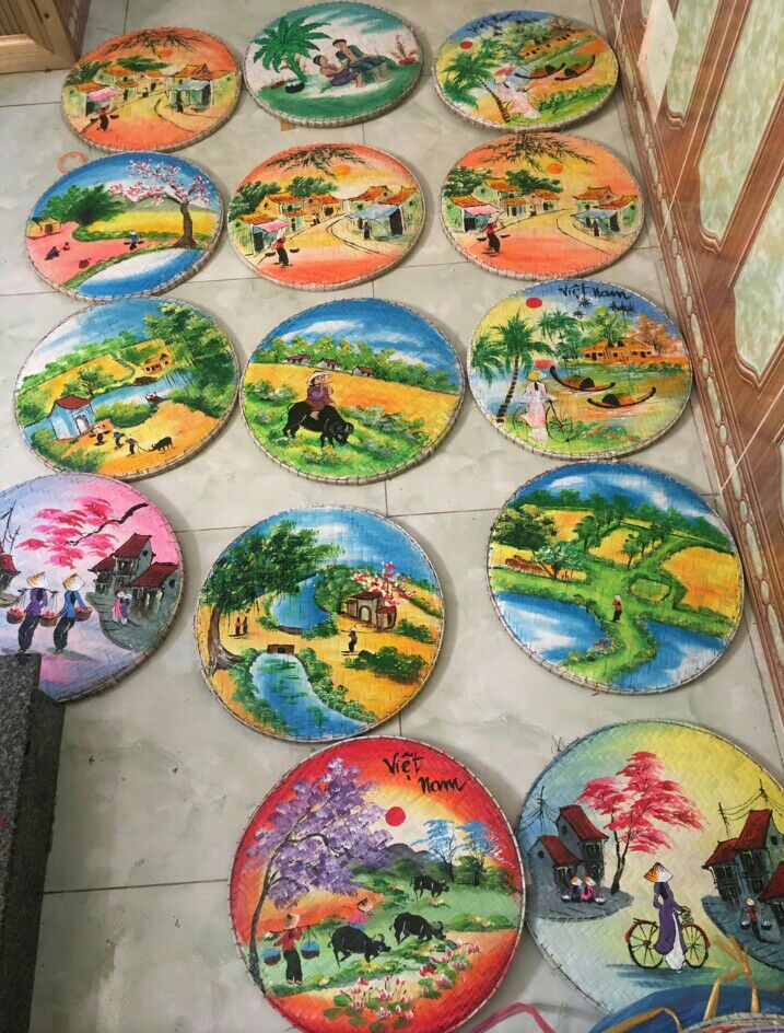 Bộ 10 tranh mẹt tre trang trí