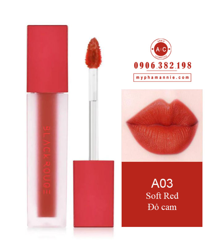 Son Black rouge A03 đỏ cam cháy