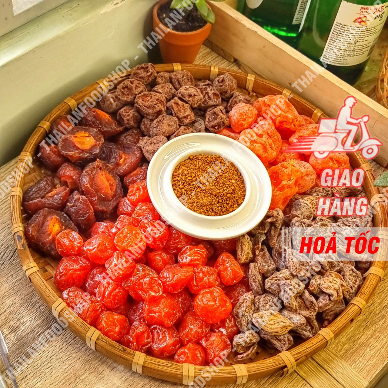 Xí Muội (Ô Mai) Mix 5 Vị (Đào Chẻ, Mận Cơm, XM Mơ, XM Oliu, XM Thái) Lon 500Gr