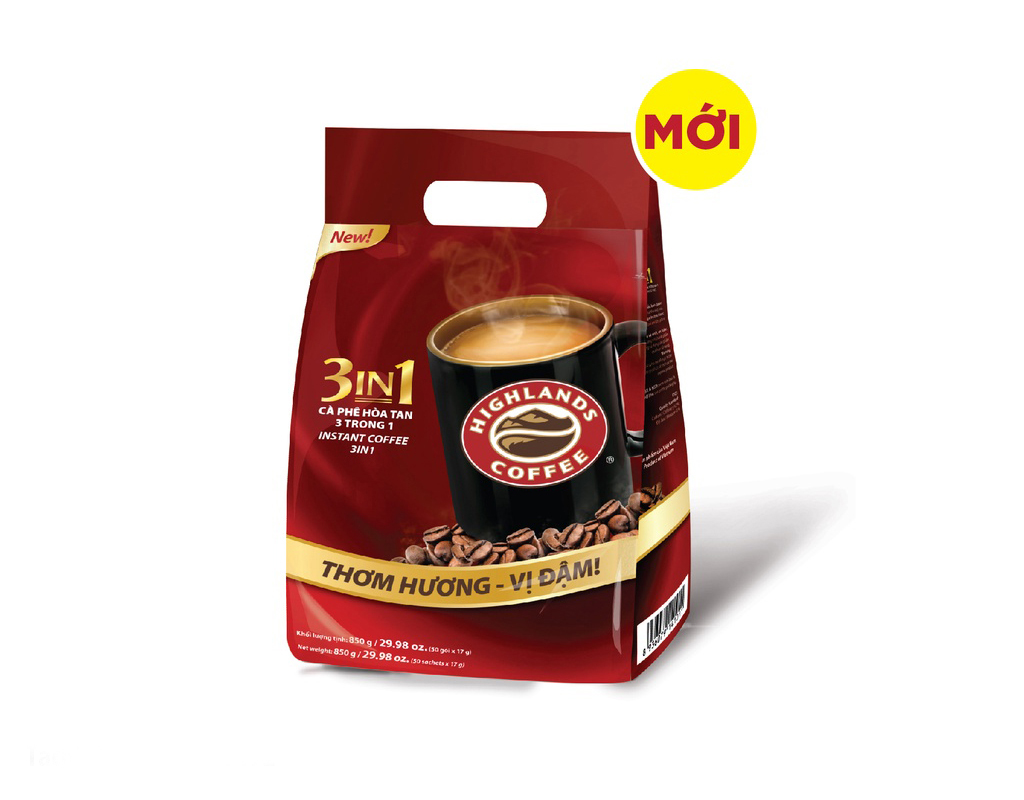 Cà phê sữa hòa tan 3in1 Highlands Coffee (50 gói x 17g)