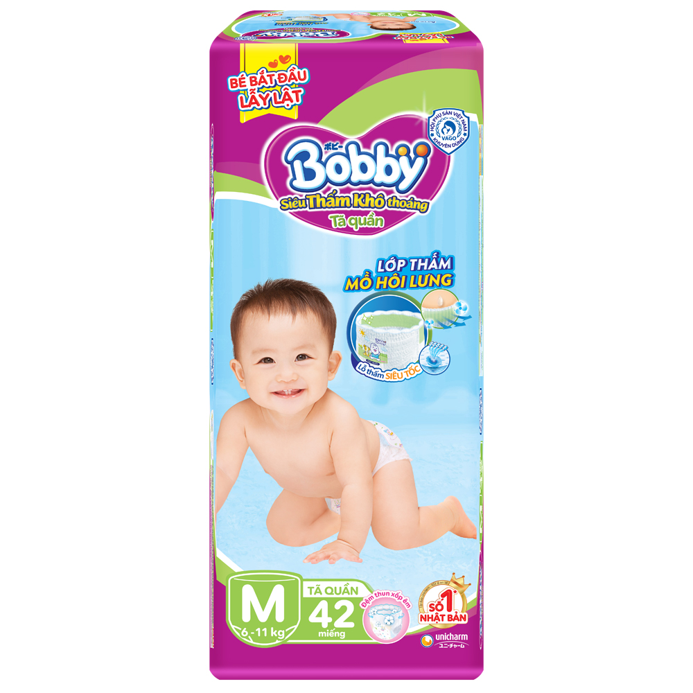 Tã quần Bobby M42 ( từ 6 -11kg) - HSD luôn mới