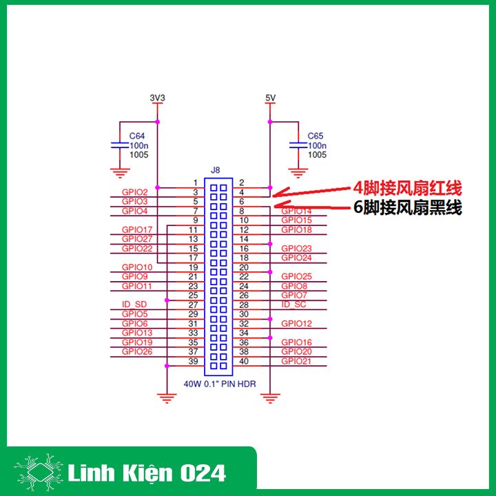 Quạt tản nhiệt Raspberry 3010 5V kích thước 3x3x1cm