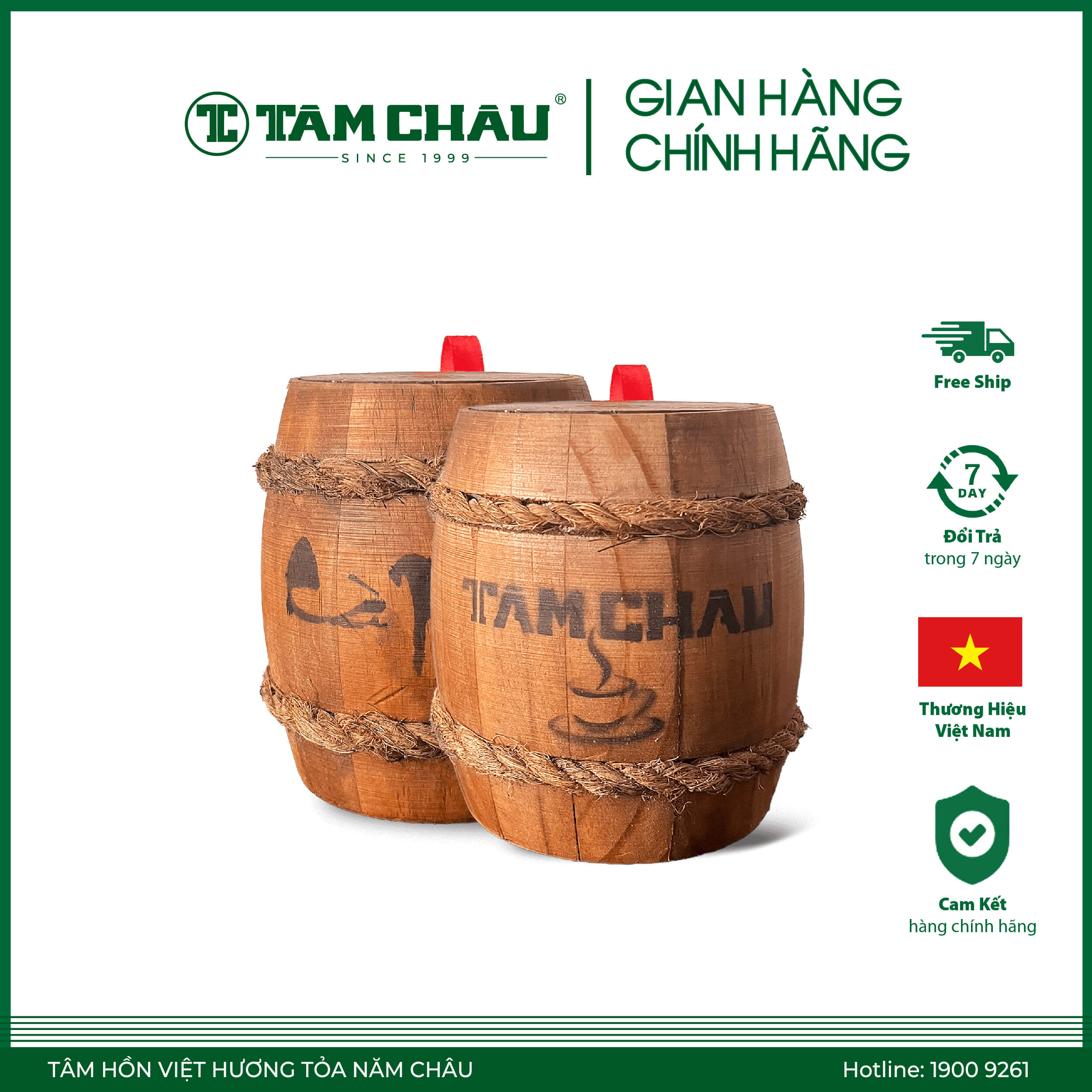 [Tam Chau] Coffee in Wooden Empty Box 100Gr (Coffee Powder)