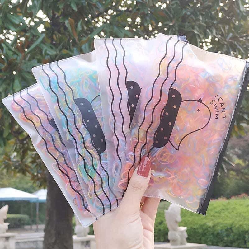 ⚡ Combo 1000 Dây Thun Cột Tóc Nhiều Màu Dành Cho Bé Gái - Túi 1000 dây Chun cột tóc cao su co giãn thời trang Hàn Quốc cho bé gái ⚡