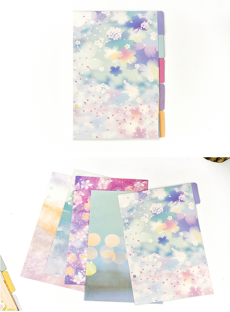 Tab Phân Trang galaxy flower A5 cho Sổ Còng/Sổ Planner