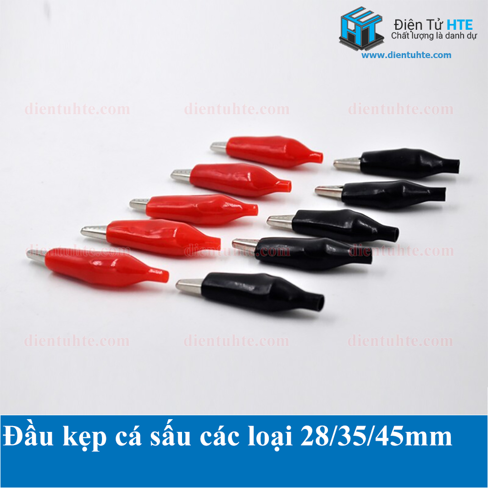 Combo 5 Cặp đầu kẹp cá sấu Đen + Đỏ