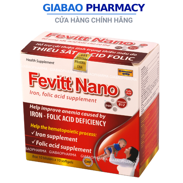 Viên uống bổ sung sắt Fevit Nano bổ máu, cải thiện tình trạng thiếu máu