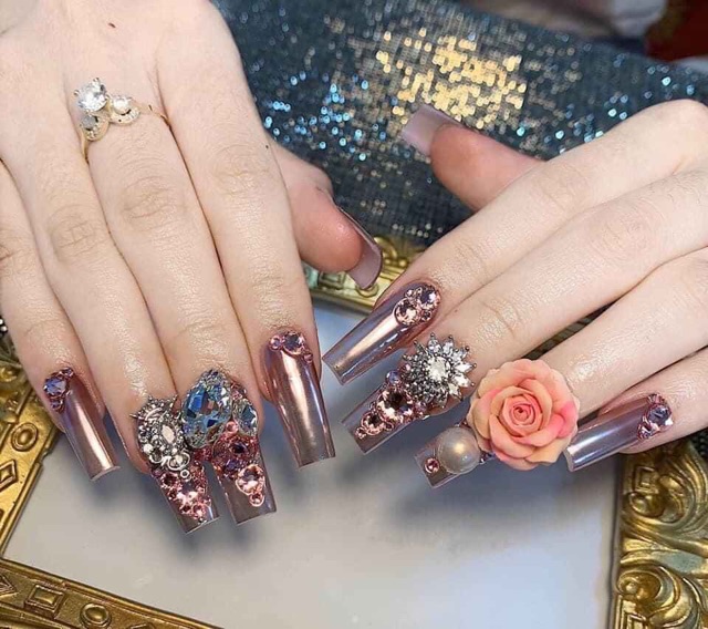 Set tráng gương 6 màu 2 Phụ kiện Nail