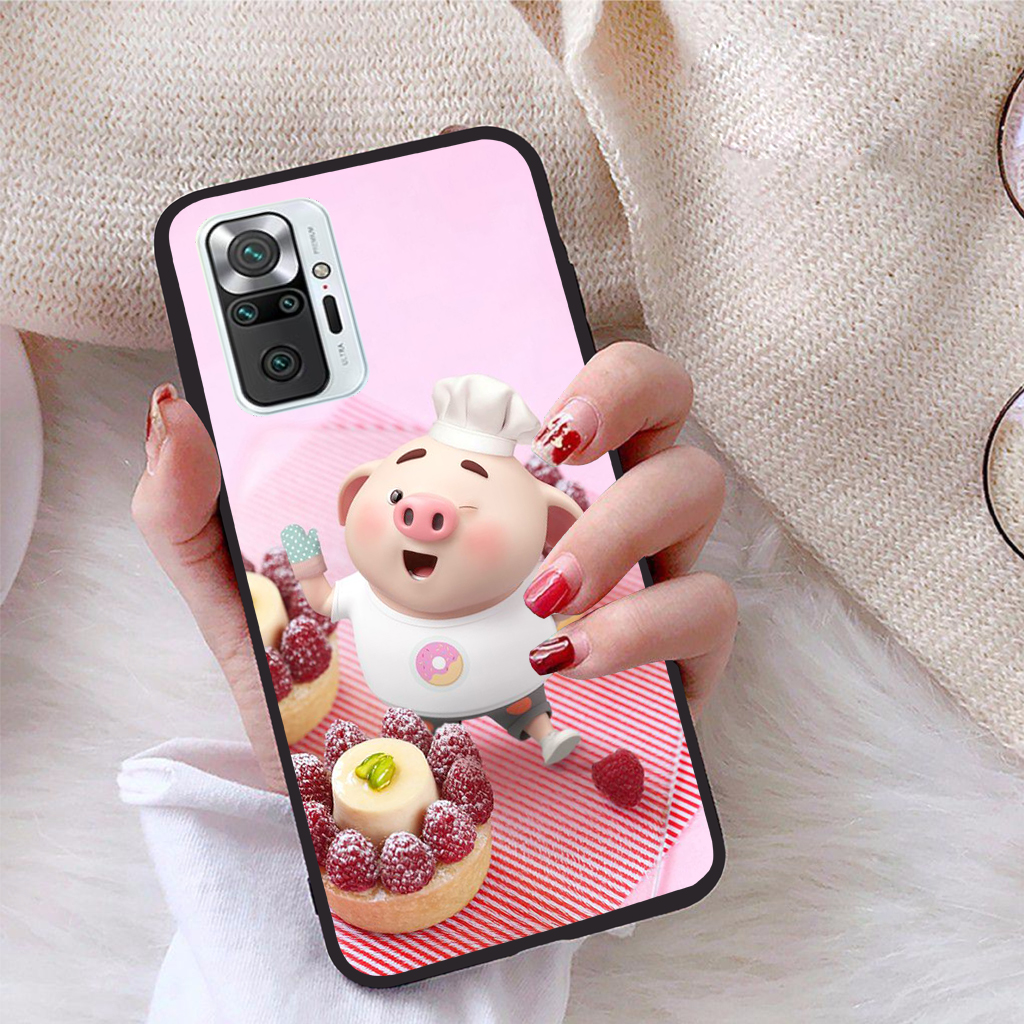 Ốp lưng Xiaomi Redmi Note 10 Pro Max viền dẻo TPU BST Pig Cute