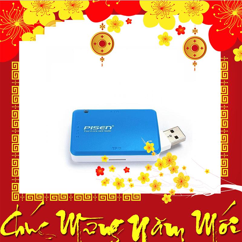 Đầu đọc thẻ nhớ Pisen 4-in-1 (Xanh)