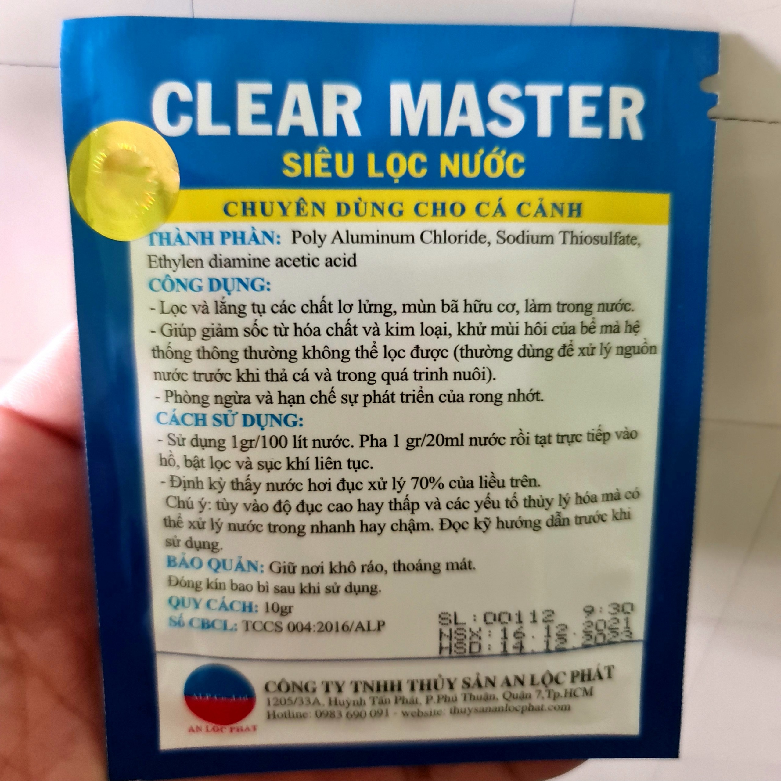 Men Vi Sinh Clear Master Xử Lý Nước Bể Cá - Siêu Lọc Nước Hồ Cá