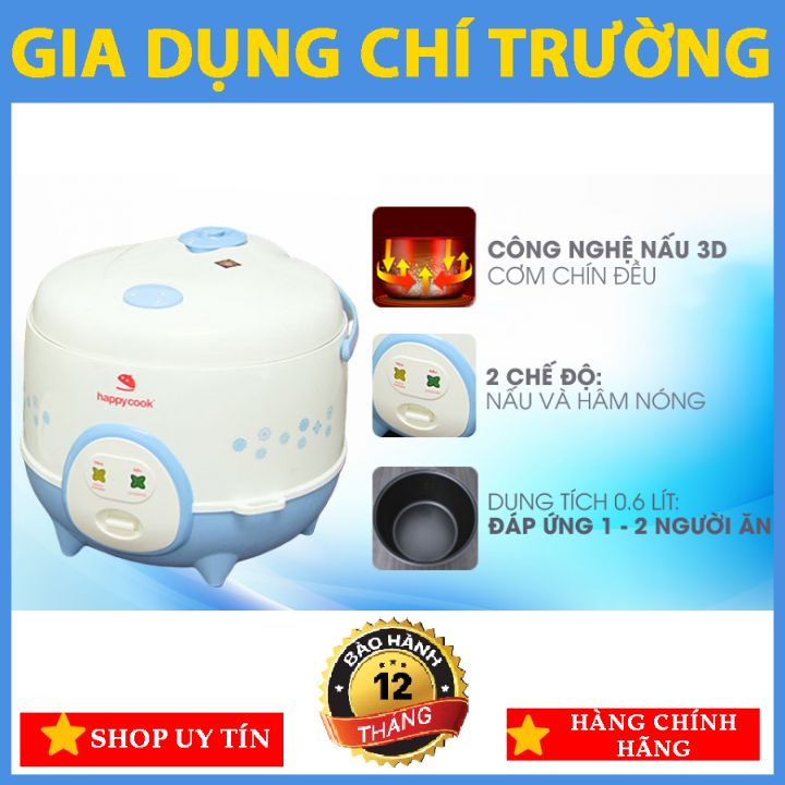 [NỒI CƠM ĐIỆN NẮP GÀI] Happycook 0.6 lít HC-060 Xanh