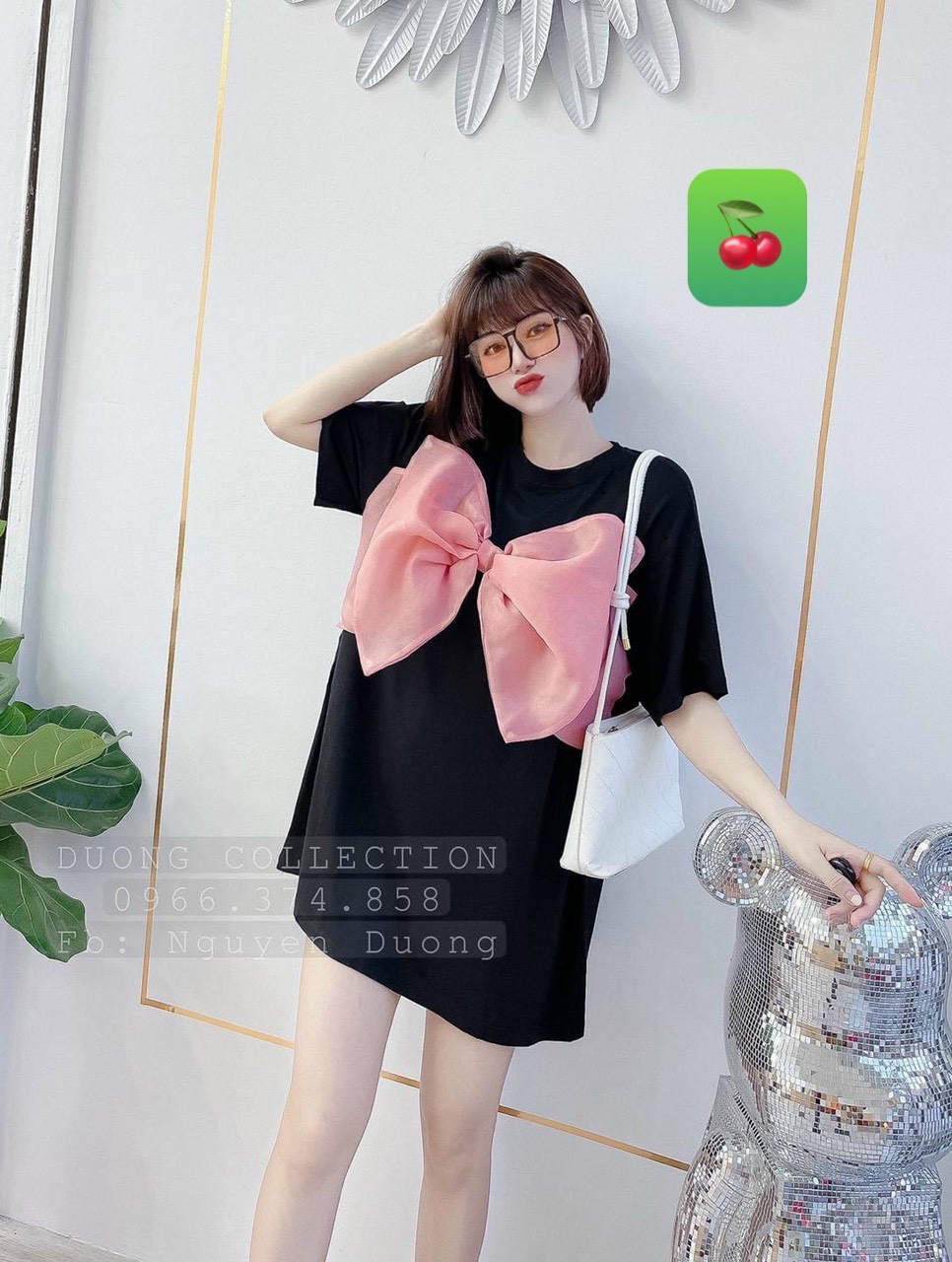 Đầm thun nữ phối nơ mẫu mới siêu xinh xắn.