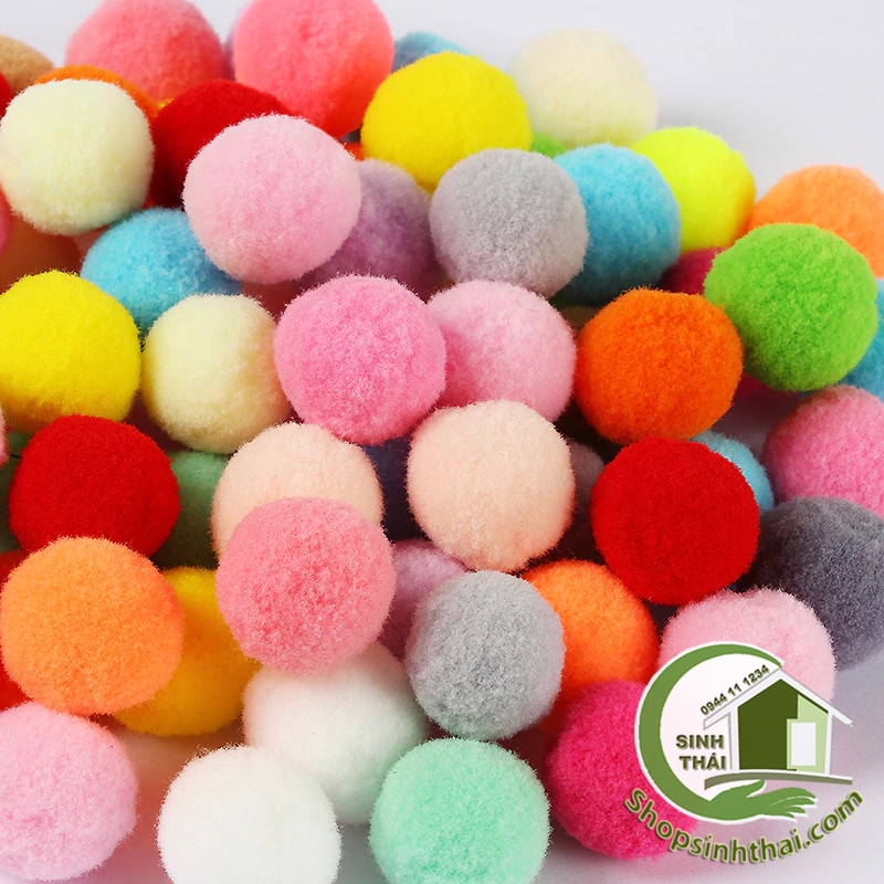 [HCM]Bịch 10 cục bông len tròn nhiều màu - 25cm