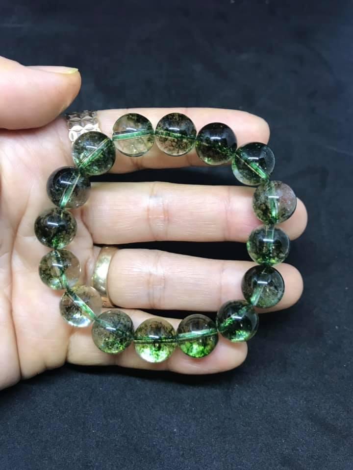 [HCM]VÒNG TAY THẠCH ANH ƯU LINH XANH LÁ 12LY