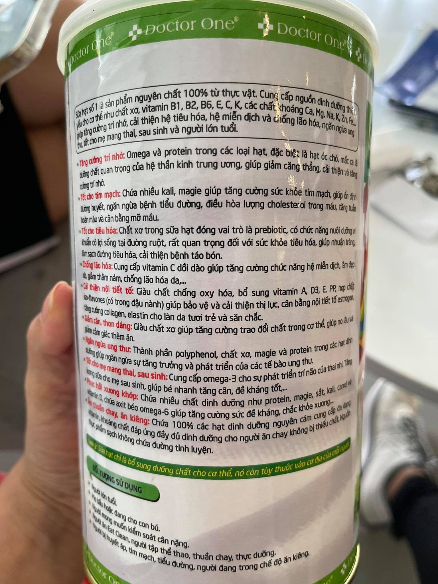 SỮA HẠT SỐ 1 DOCTOC ONE Dành cho Người Lớn