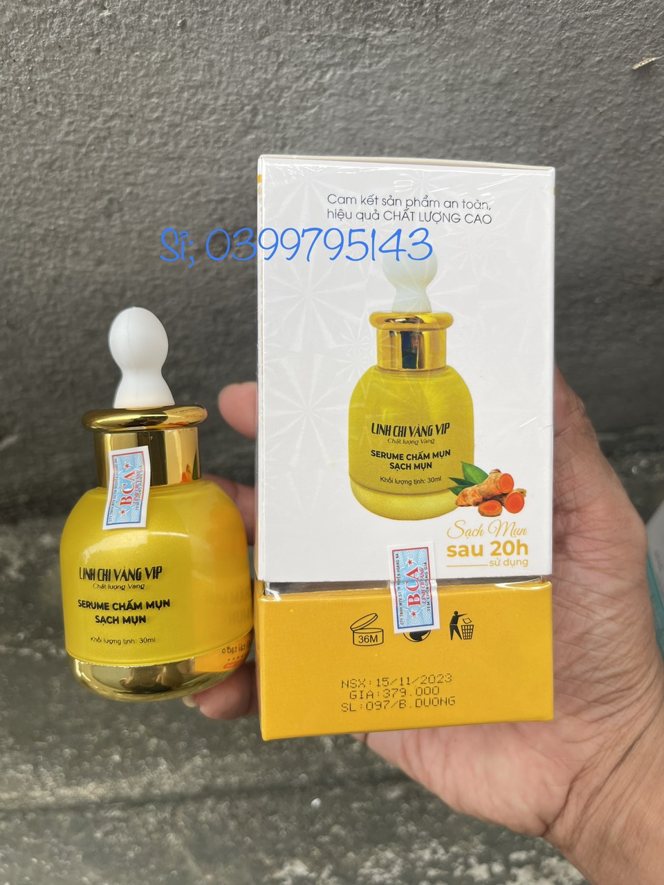 Serum Chấm Mụn 20h Linh Chi Vàng Vip Thế Hệ Mới 30ml
