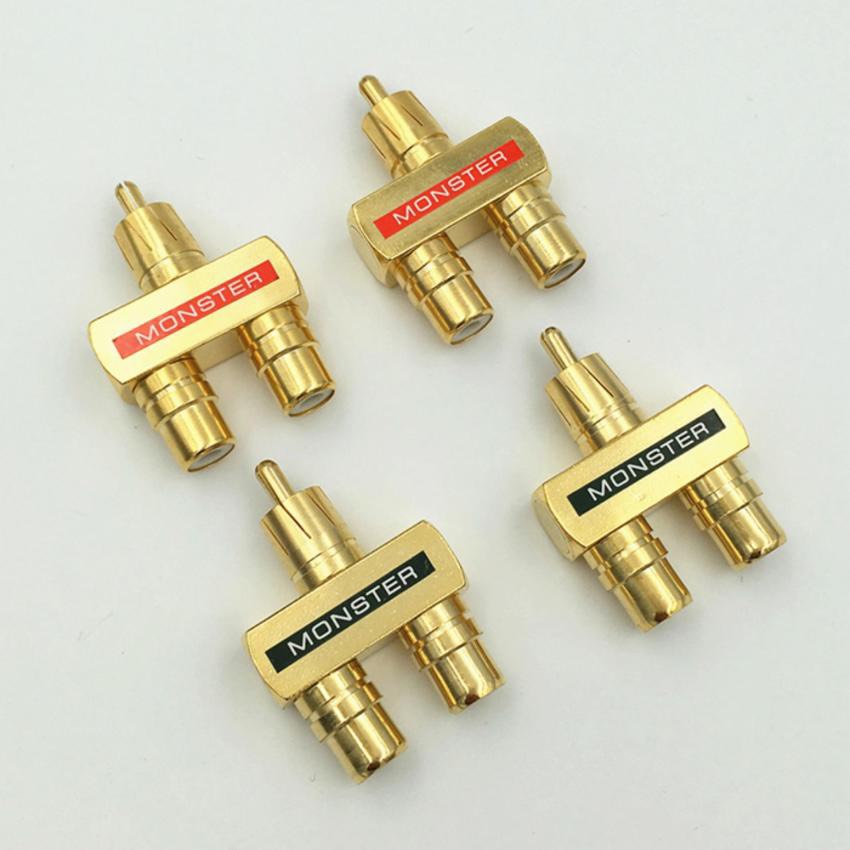 (VIDEO) 1 cặp đầu chia jack AV/RCA/hoa sen 1 ra 2 Monster (1 cặp)