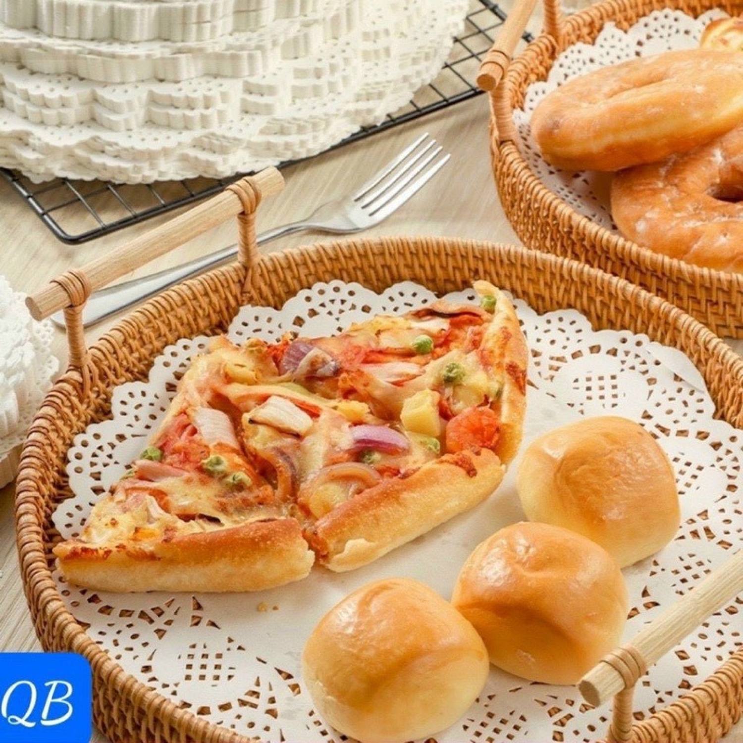 Sét 150 tơ` Giấy Nến Lót Đĩa Thấm Dầu Mỡ 21cm - Đục Lỗ Hoạ Văn Siêu Đẹp - Sang Trọng, Tiện Lợi