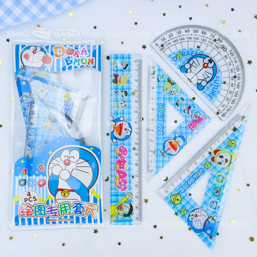 Bộ thước kẻ Doraemon 4 món dễ thương cute TooYoo BK00376
