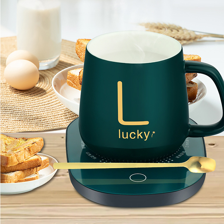 [Quà tặng] CỐC ĐIỆN TỪ CẢM ỨNG LUCKY TẶNG KÈM ĐẾ ĐIỆN TỪ HÂM NÓNG SIÊU TỐC, TẶNG KÈM THÌA MẠ VÀNG CAO CẤP, GIỮ ẤM ĐỒ UỐNG, DÙNG ĐỂ PHA CÀ PHÊ NHANH CHÓNG TIỆN LỢI