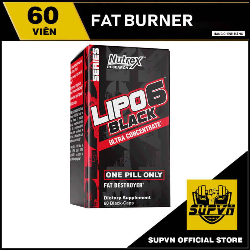 Lipo 6 Black Ultra Concentrate 60 viên - Giảm cân, Đốt mỡ, Cắt nét Lipo-6 Nutrex cao cấp