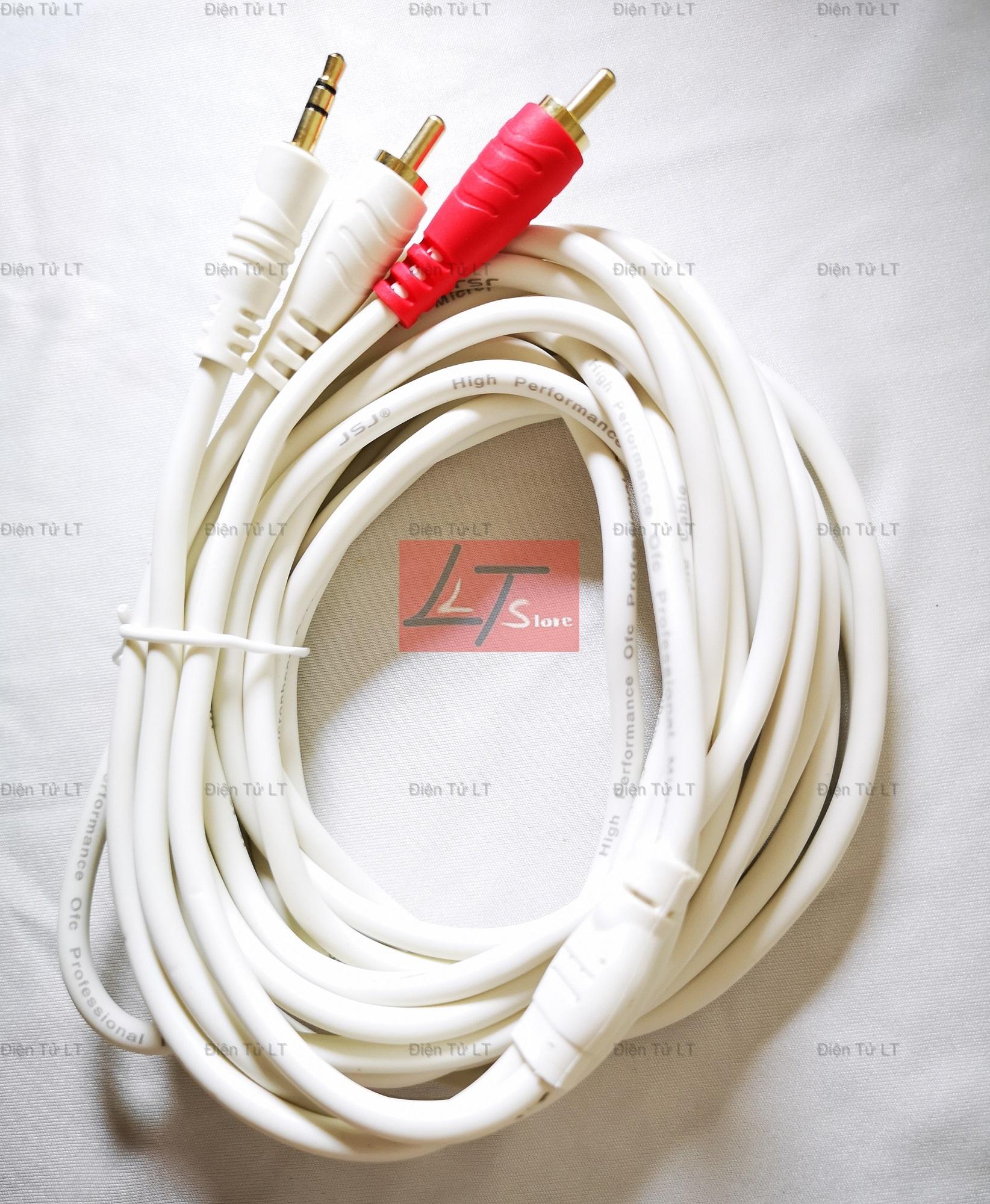 [HCM]Dây cáp loa jack 3.5 ra 2 hoa sen AV dài 5M JSJ