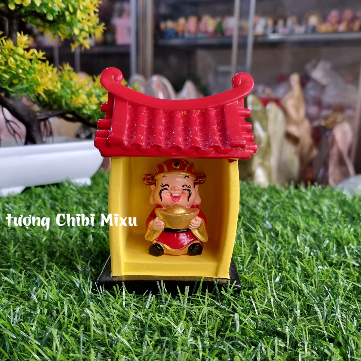 Miếu Thần Tài (gồm miếu size lớn + tượng Thần Tài 4.5cm) tài lộc may mắn