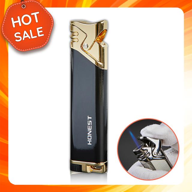 { HOT } Hộp Quẹt Bật Lửa Khò 1 Tia Honest BCZ 3021 Thiết Kế Độc Lạ Sang Trọng Lửa Khò Mạnh Mẽ Dùng Gas Cao Cấp - Màu Ngẫu Nhiên