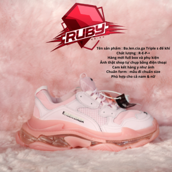 (Xả Kho 3 Ngày) GIẦY THỂ THAO NỮ BALEN TRIPLE S ĐẾ KHÍ mầu hồng đào tại shop Ruby Sneaker