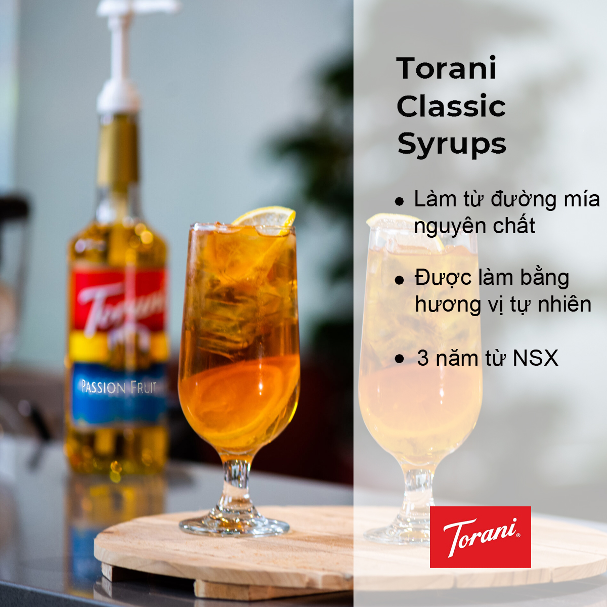 Torani Classic Siro Pha Chế Vị Chanh Dây Passion Fruit Syrup 750ml Mỹ