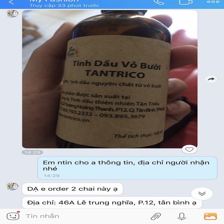 Tinh dầu Vỏ Bưởi - TANTRICO ( 20ml )