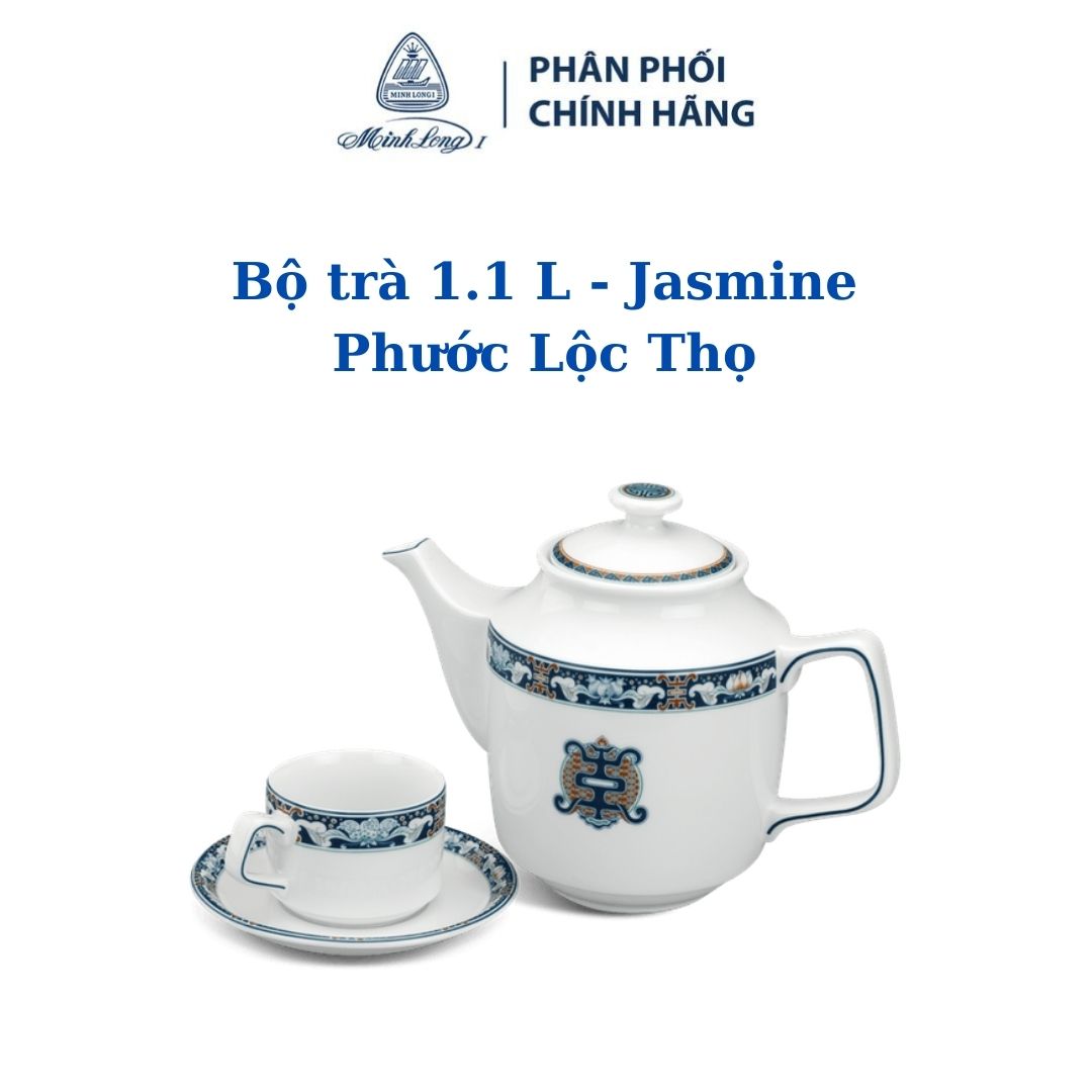 Bộ trà 1.1 L - Jasmine - Phước Lộc Thọ - Gốm sứ cao cấp Minh Long I
