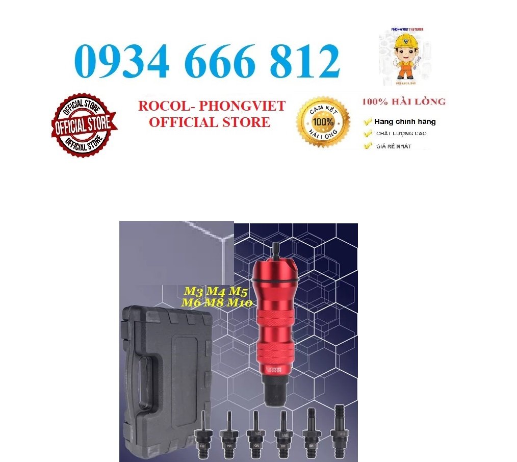 Đầu kít rút ốc tán lắp máy vặn bulong,khoan pin