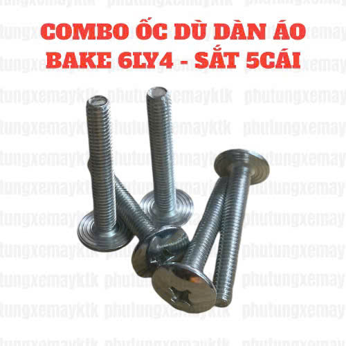 COMBO ỐC DÙ DÀN ÁO BAKE 6LY1, 6LY1.5, 6LY2, 6LY3, 6LY4 - SẮT  BK01SAT