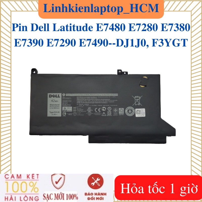 Pin laptop dell latitude e7480 e7280 e7380 e7390 e7290 e7490- pin dell dj1j0-42w , f3ygt-60w