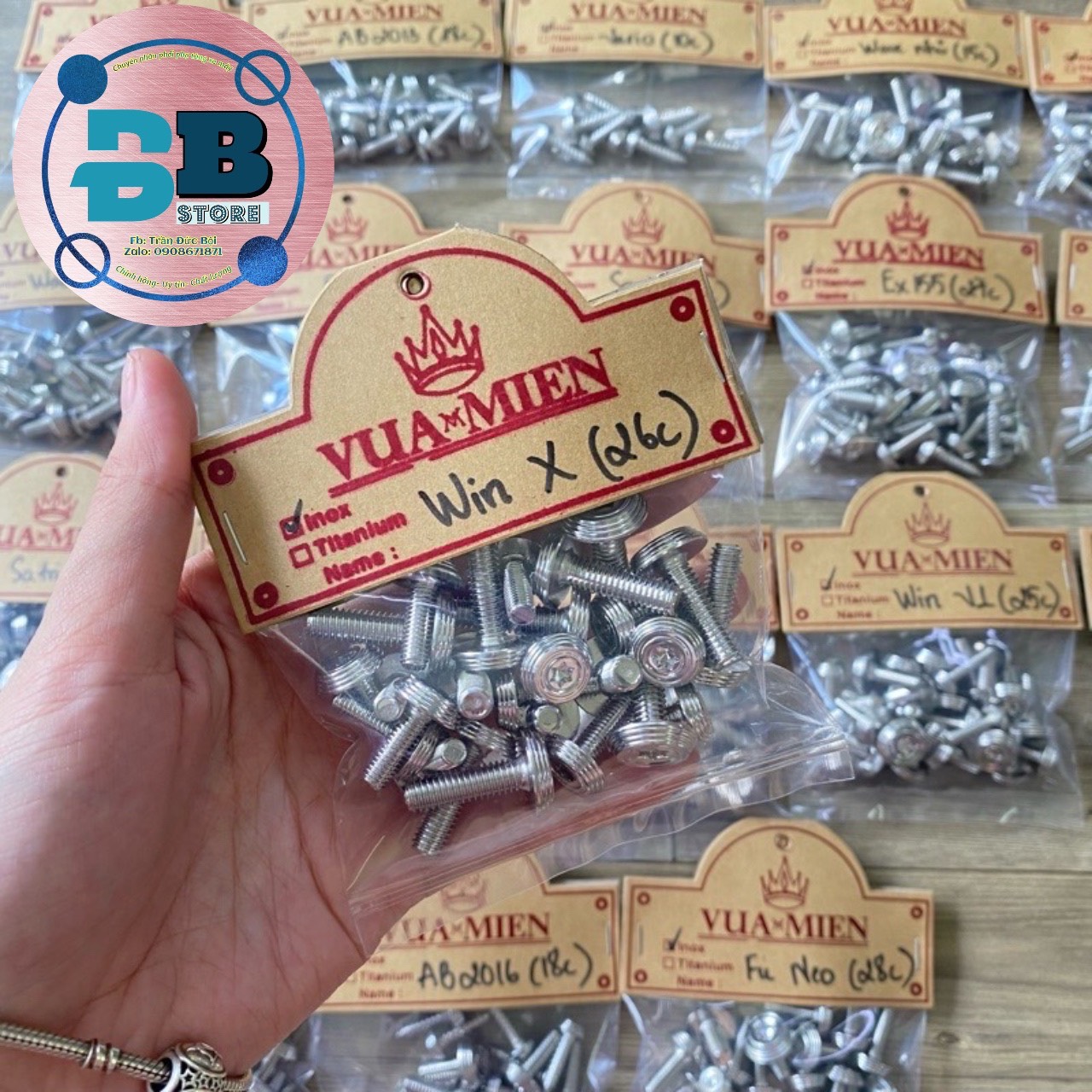 Full bộ ốc dàn áo Winner X 26c mẫu Thái Salaya inox 304
