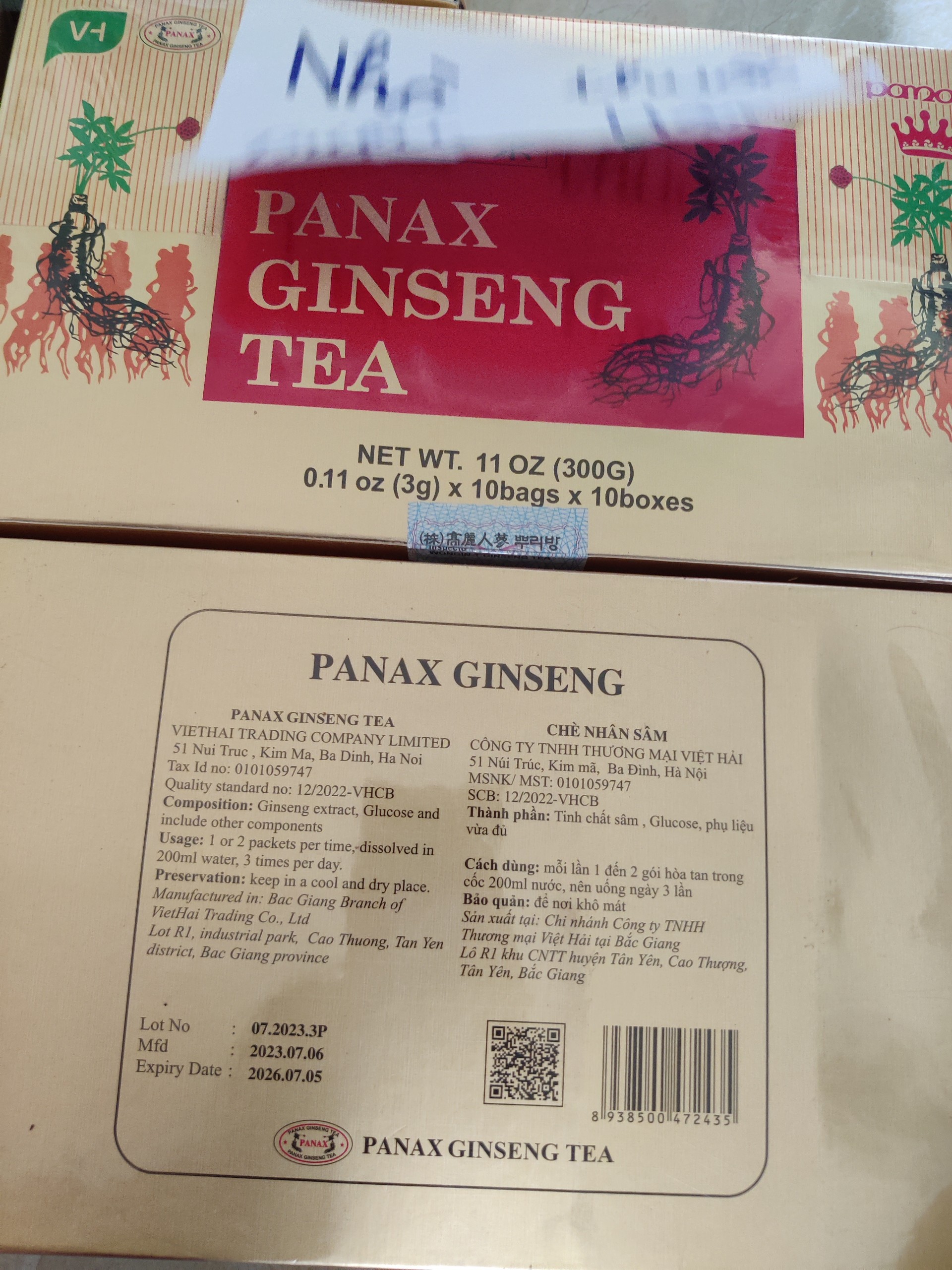 Panax ginseng tea 100 box health supplement package